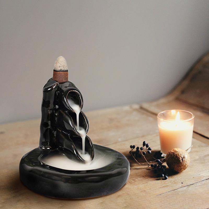 IRIS BACKFLOW INCENSE CONE HOLDER - BAMBOO