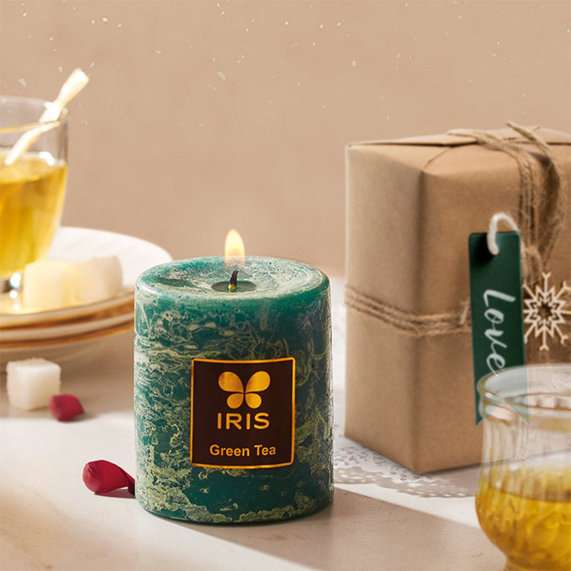 IRIS Green Tea Aromatic Pillar Candle