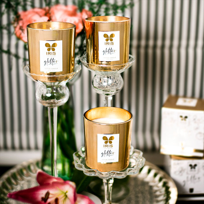 IRIS Gold Glass Votive single pack