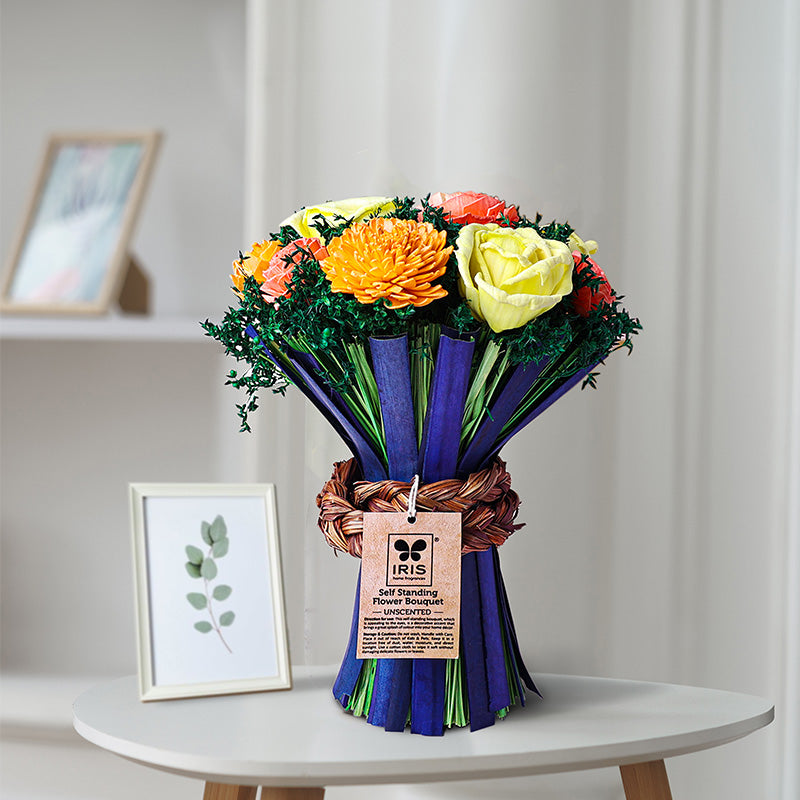 Self Standing Flower Bouquet- Yellow and Peach