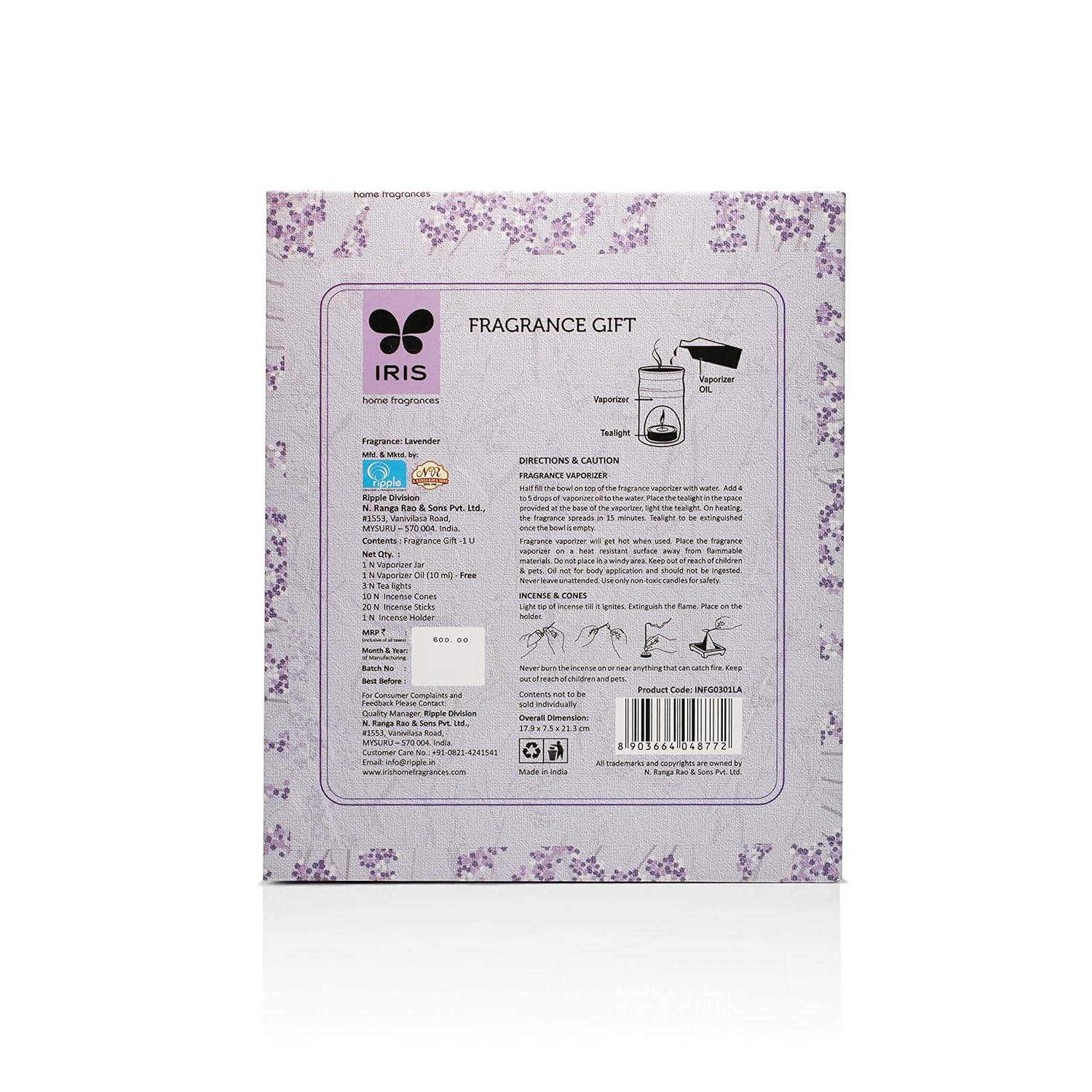 IRIS Ceramic Lavender Fragrant Gift Pack