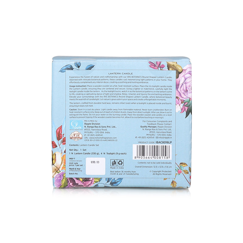 IRIS Botanics Wax Lantern candle - Lilac & Peony