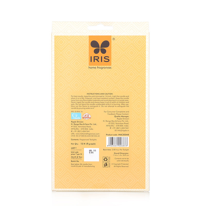 IRIS 15 Pack Fragranced Tealights - Mango Sorbet