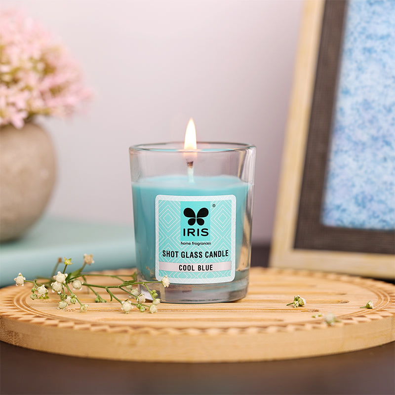 IRIS Shot Glass Candle - Cool Blue