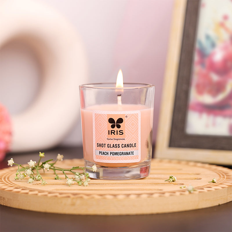 IRIS Shot Glass Candle - Peach Pomegranate