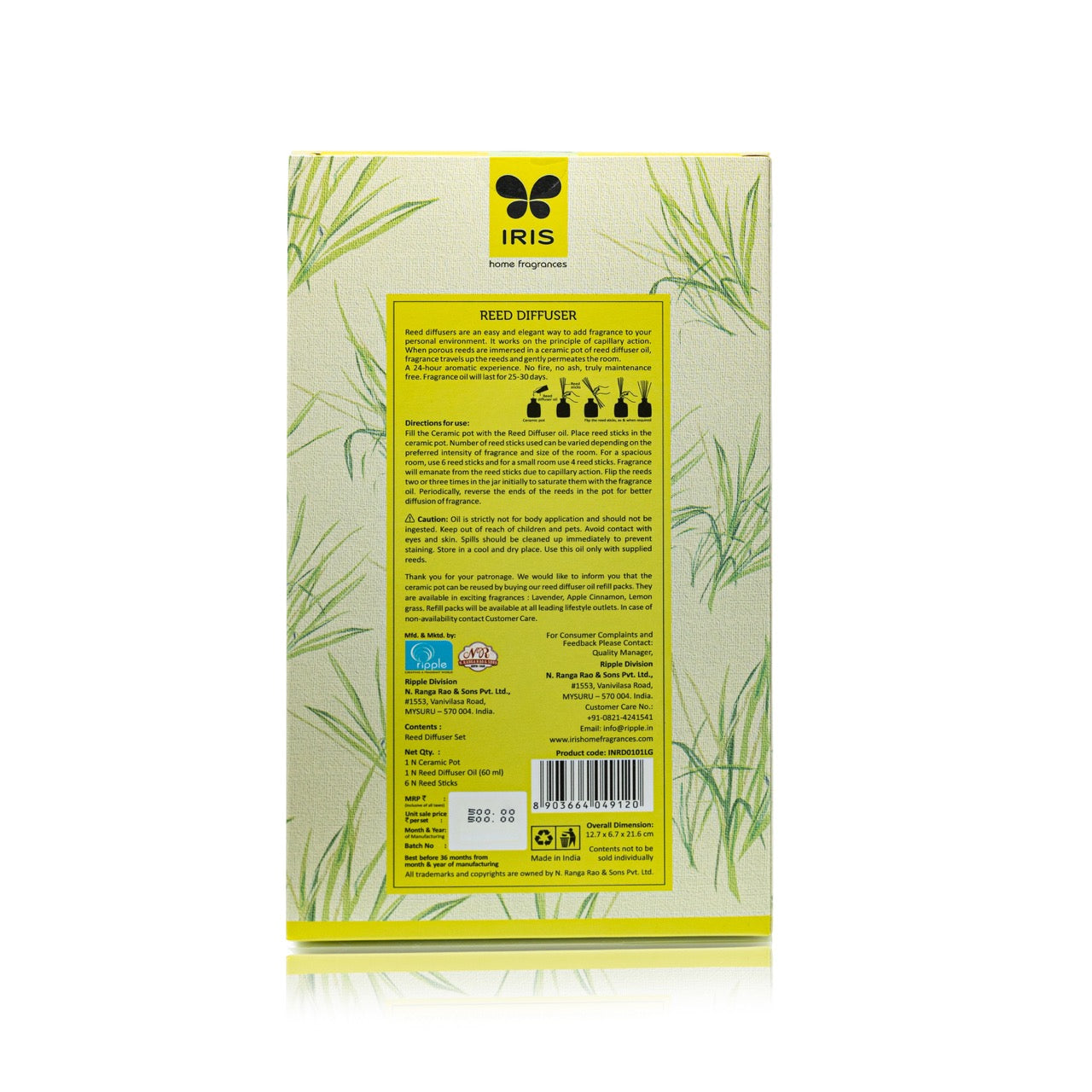 IRIS Lemongrass Reed Diffuser Set 194