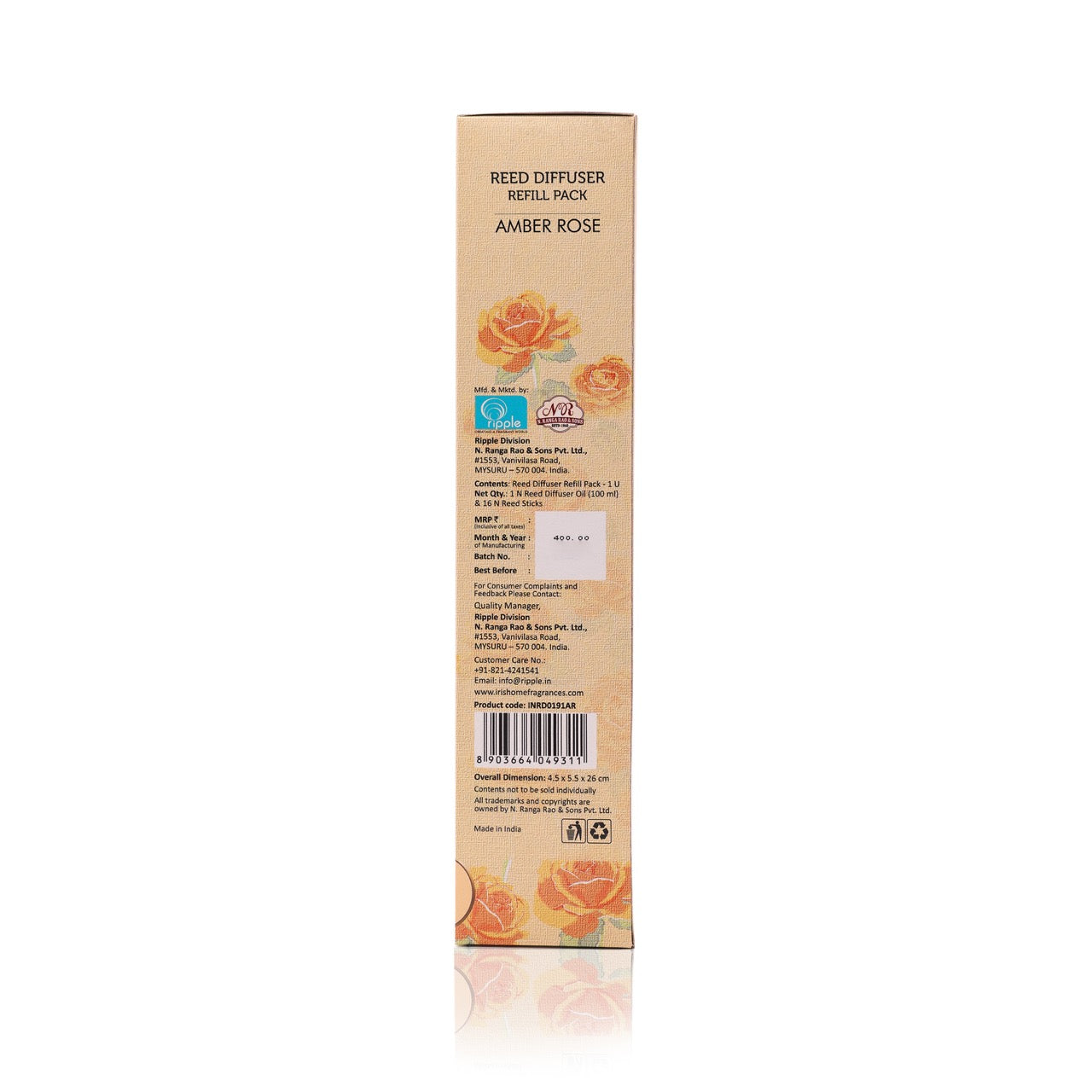 IRIS Amber-Rose Reed Diffuser Refill Set 191