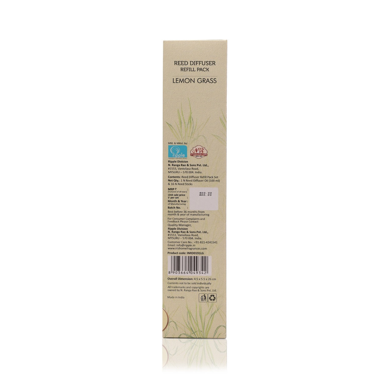 IRIS Lemongrass Reed Diffuser Refill Set 191