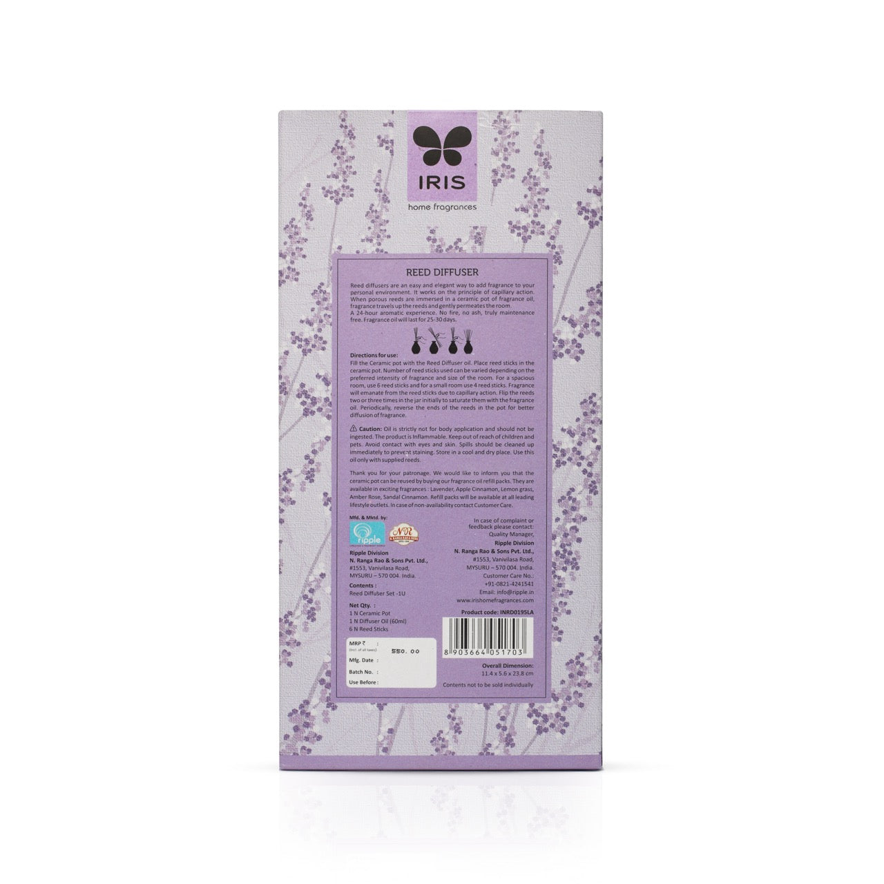 IRIS Lavender Reed Diffuser Set 101