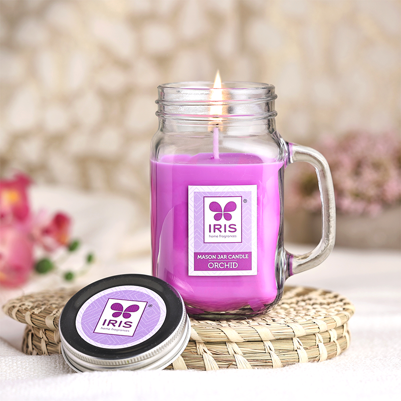 Mason Jar Candle- Orchid