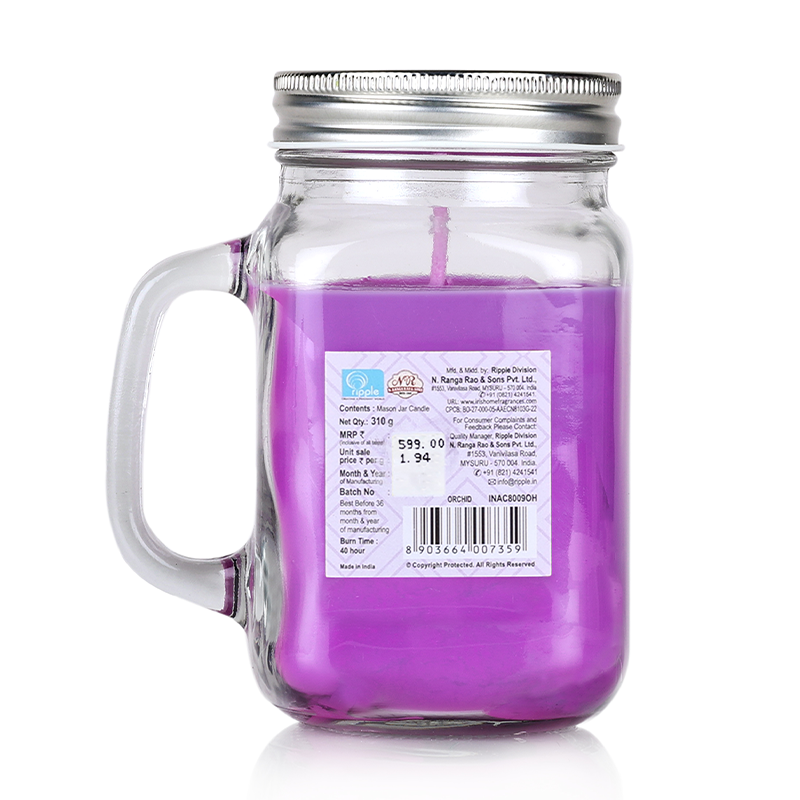 Mason Jar Candle- Orchid